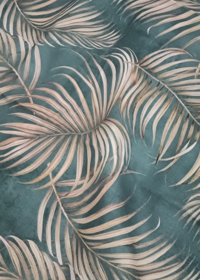 CHLOROPHYLL GREEN BANANA PRINT TABLECLOTH.