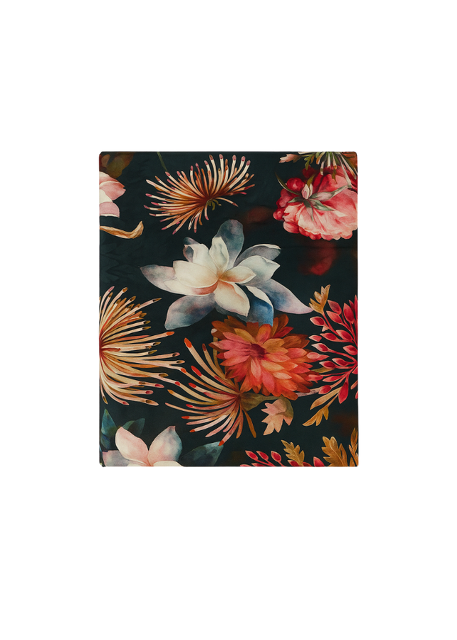 Mantel terciopelo de peonias nocturnas