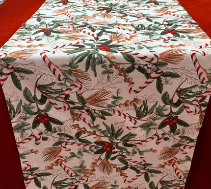 Toalha de mesa brilhante de Natal | 135 x 135 cm; (Caminho de mesa) 50 x 50 cm; (Caminho de mesa) 50 x 190 cm; (Jogos Americanos) 34 x 34 cm