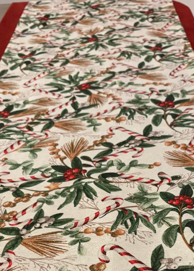 Camino de mesa navideño con brillo