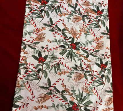 Toalha de mesa brilhante de Natal | 135 x 135 cm; (Caminho de mesa) 50 x 50 cm; (Caminho de mesa) 50 x 190 cm; (Jogos Americanos) 34 x 34 cm