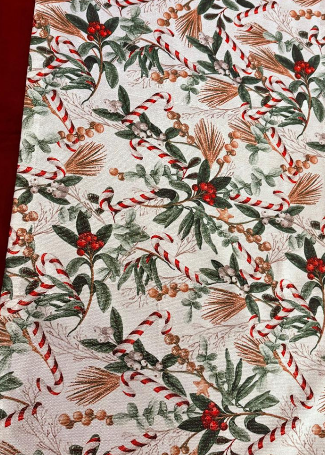 Camino de mesa navideño con brillo