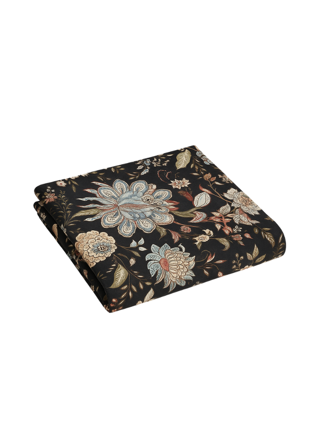 Mantel flores de cachemira/indio fondo negro