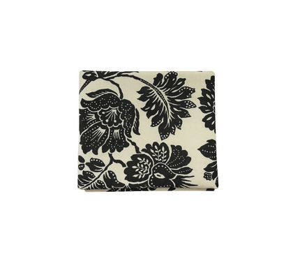 TOALHA DE MESA PRETA/EVID COM ESTAMPA FLORAL FLORESTAL | 130 x 400 cm; 135 x 135 cm
