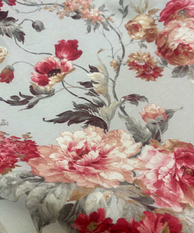 Mantel Flores Románticas burdeos y aguamarina