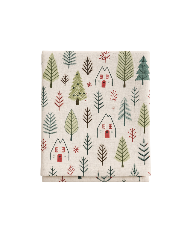 Mantel navideño pinos