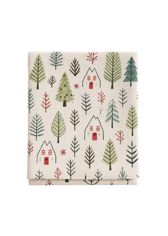 Mantel navideño pinos