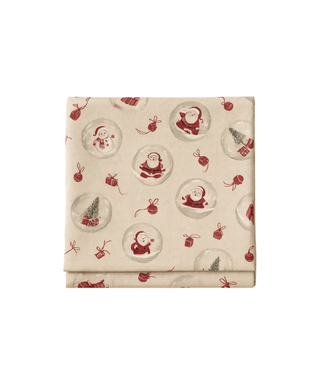 Mantel navideño bolas de papa noel con brillo