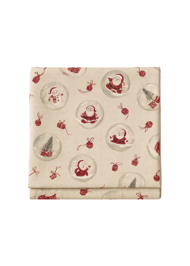 Mantel navideño bolas de papa noel con brillo