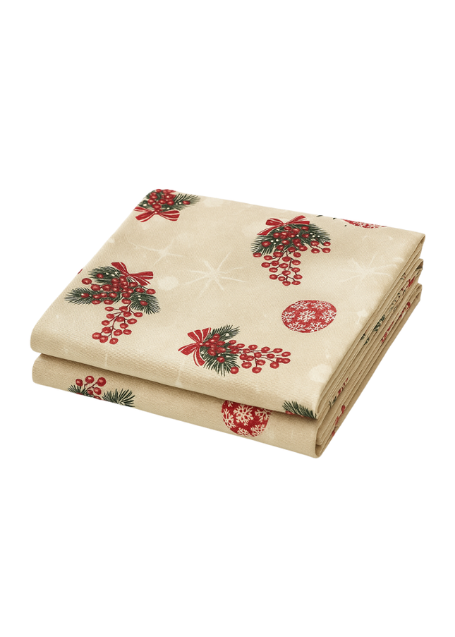 Mantel navideño Flor de Acebo con brillo