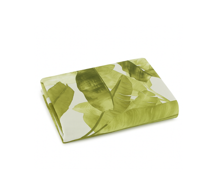 TOALHA DE MESA COM ESTAMPA DE BANANA EM VERDE CLOROFILO.