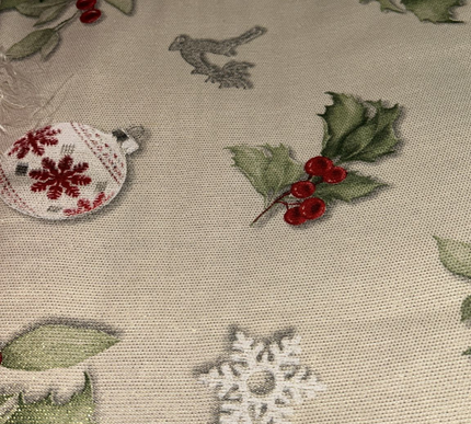 Mantel navideño Flor de Pascua con brillo