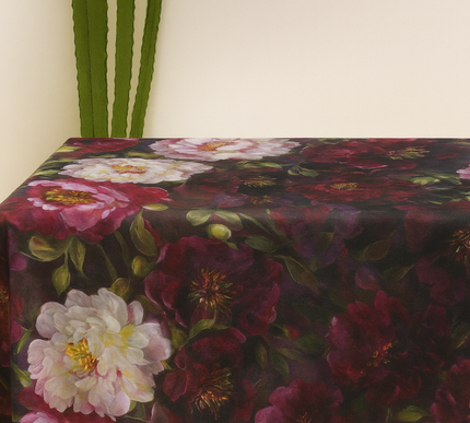 Mantel terciopelo velvet Magnolias y Peonias