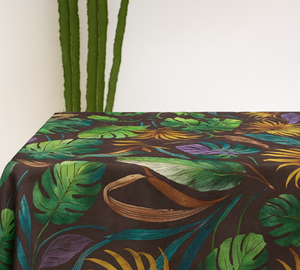 Mantel terciopelo hojas del Amazonas