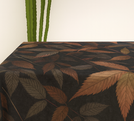 Mantel terciopelo velvet; hojas otoñales