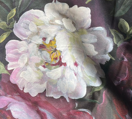 Mantel terciopelo velvet Magnolias y Peonias