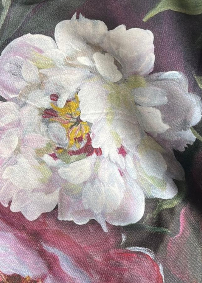 Mantel terciopelo velvet Magnolias y Peonias