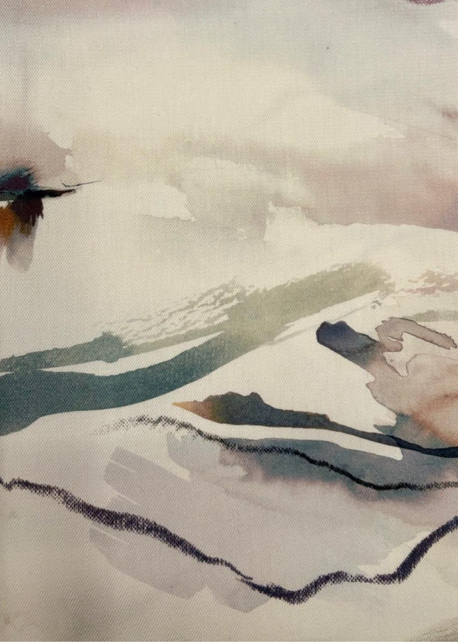 Mantel efecto acuarela azul y gris