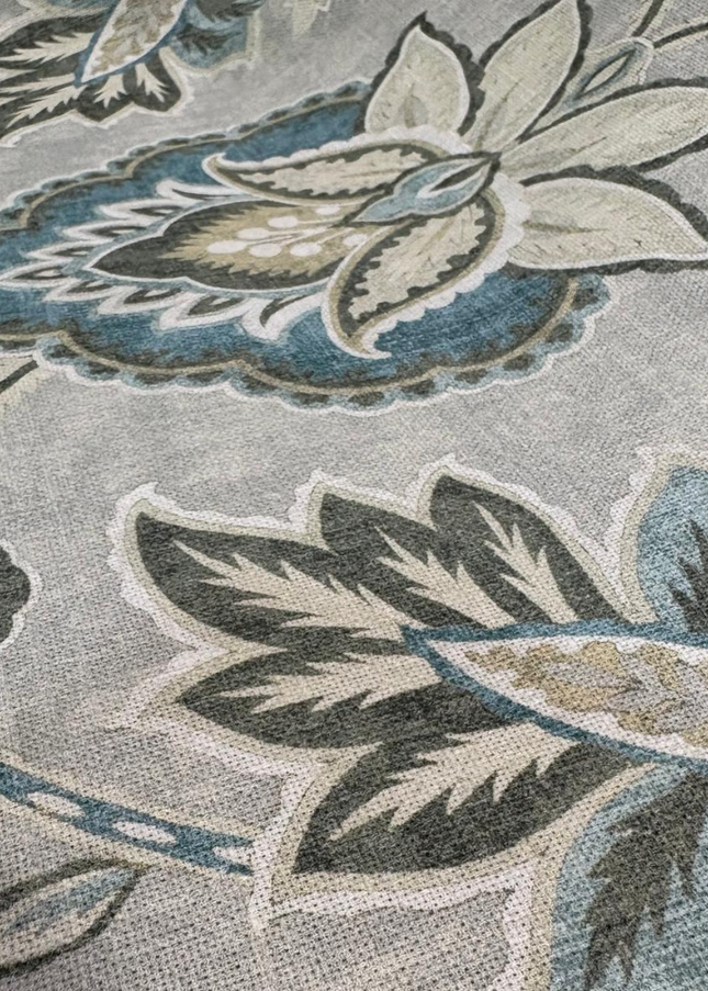 Mantel Ikat verde y gris