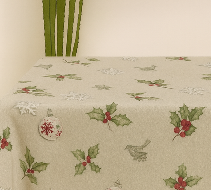 Mantel navideño Flor de Pascua con brillo