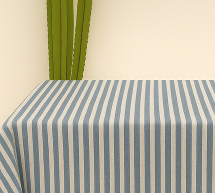Mantel Stripe blue y crudo