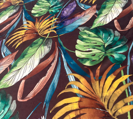 Mantel terciopelo hojas del Amazonas