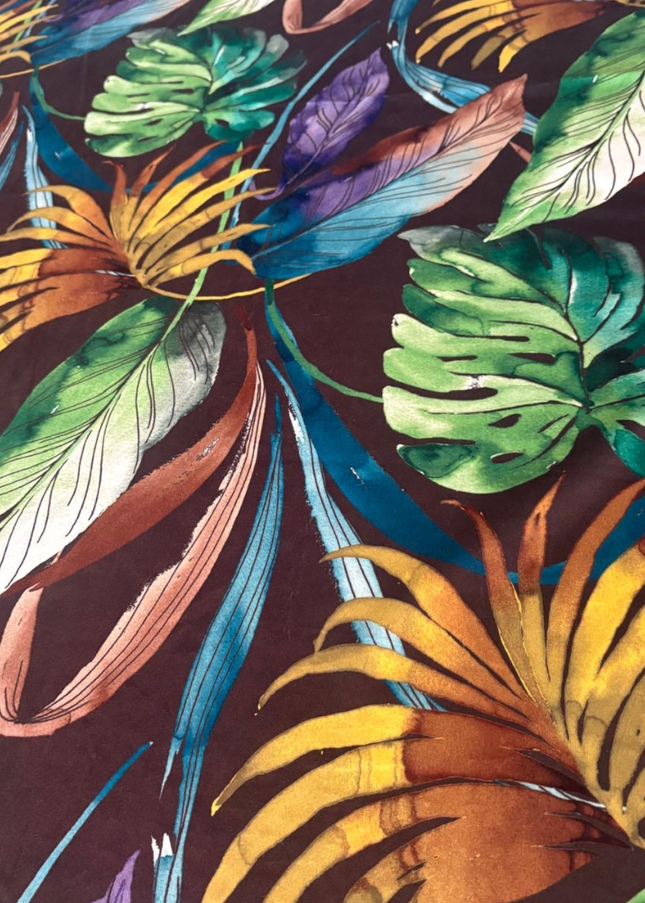 Mantel terciopelo hojas del Amazonas