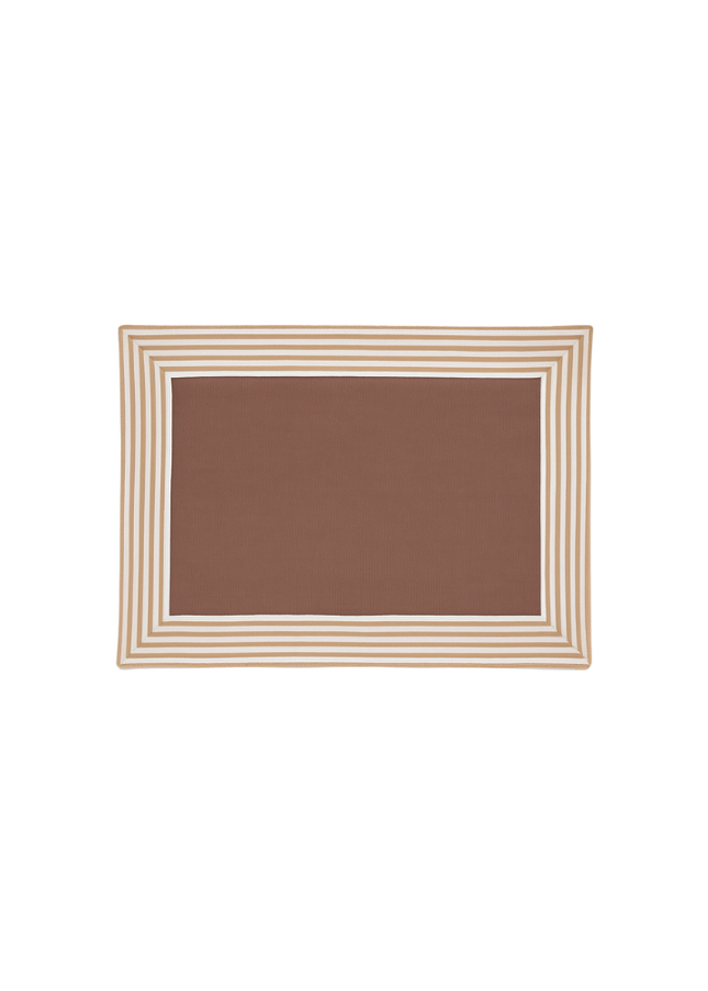 (Pack x 4) Individuales color teja con rayas Stripe Camel