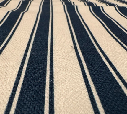 Mantel de rayas azúl marino