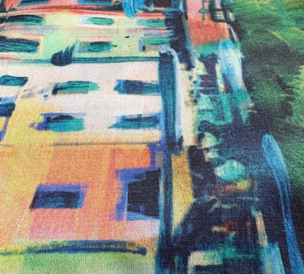 STRIPE BLUE and Off-White Printed Tablecloth