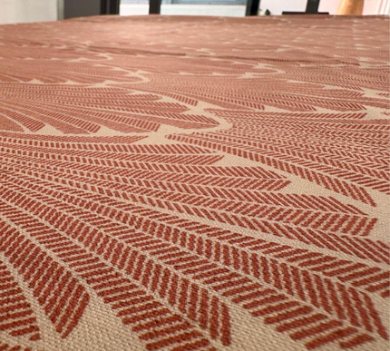 PRINTED TABLECLOTH WITH FAKE BROCADE HERRINGBONE.