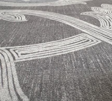 FLORAL PRINTED TABLECLOTH, RAW GRAY CHINESE