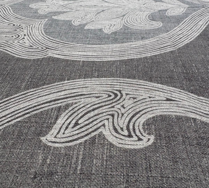 FLORAL PRINTED TABLECLOTH, RAW GRAY CHINESE