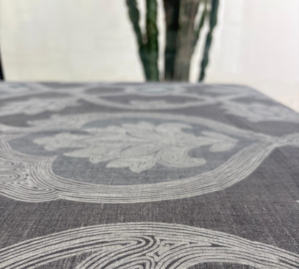 FLORAL PRINTED TABLECLOTH, RAW GRAY CHINESE