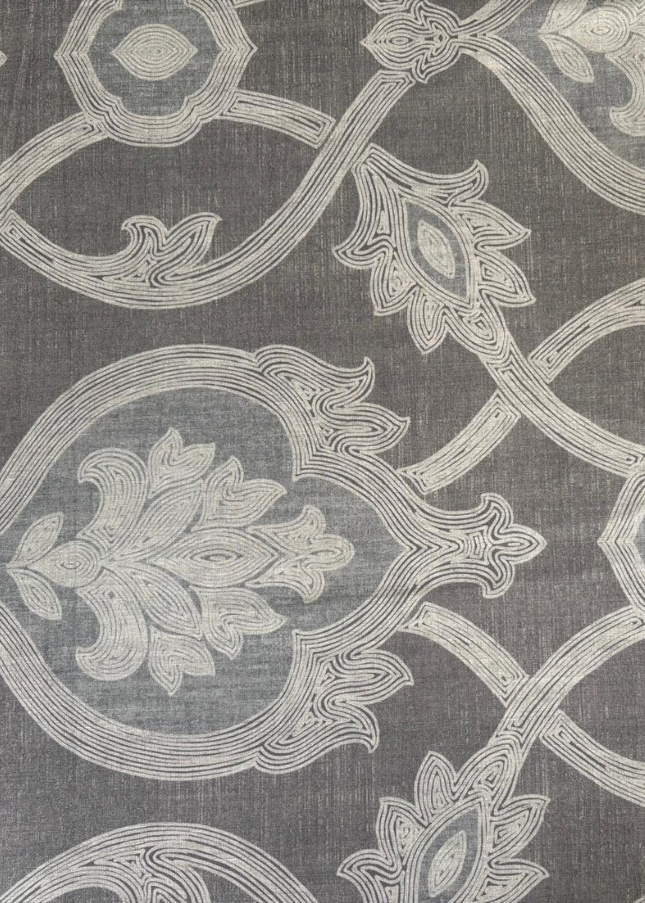 FLORAL PRINTED TABLECLOTH, RAW GRAY CHINESE