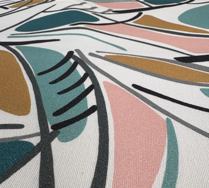 SCANDINAVIAN LINES PRINTED TABLECLOTH.