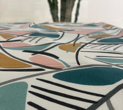 SCANDINAVIAN LINES PRINTED TABLECLOTH.