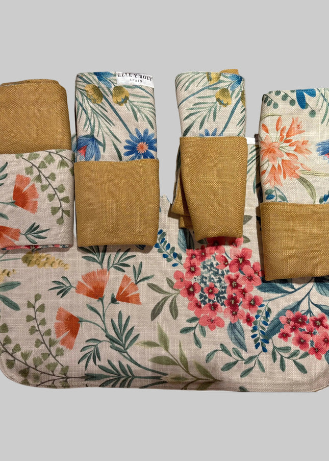 (Pack x 8) Individuales Reversibles Pradera del Rocio y Gold