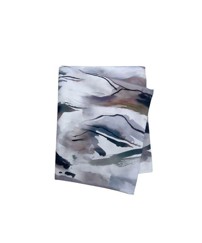 Mantel efecto acuarela azul y gris