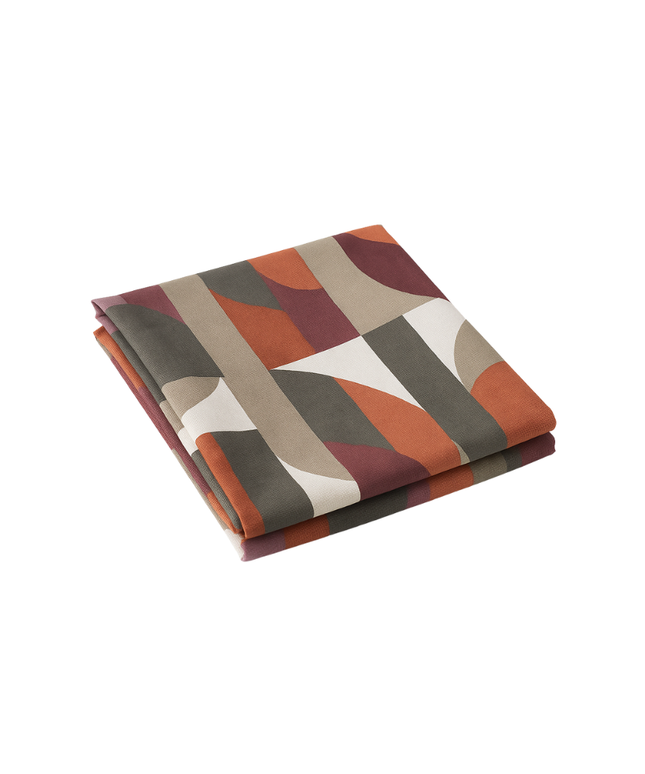 Mantel geométrico abstracto Terracota Otoñal