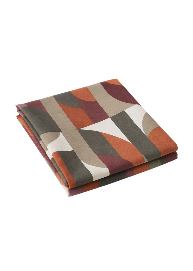 Mantel geométrico abstracto Terracota Otoñal