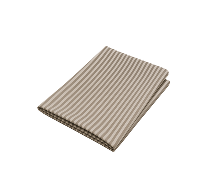 Toalha de mesa estampada com riscas bege e branco-sujo