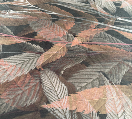 Mantel terciopelo velvet; hojas otoñales