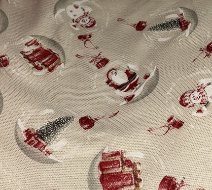 Toalha de mesa de Natal com enfeites brilhantes do Pai Natal | 130 x 240 cm