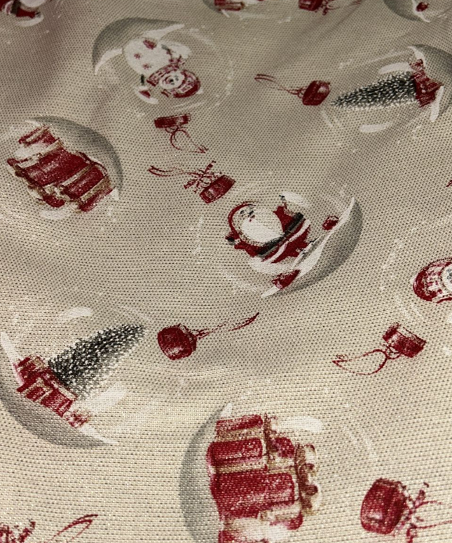 Mantel navideño bolas de papa noel con brillo