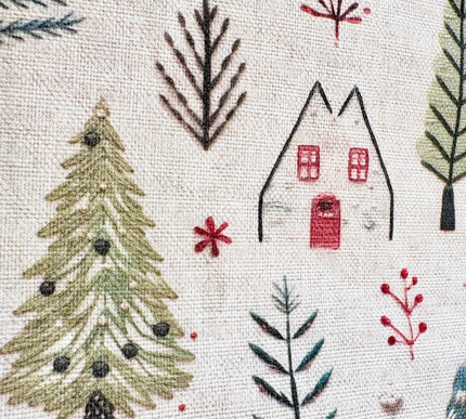 Toalha de mesa de Natal com pinheiros | 140 x 300 cm